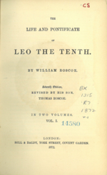 Life and Pontificate of Leo the Tenth