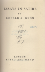 Essays in Satire